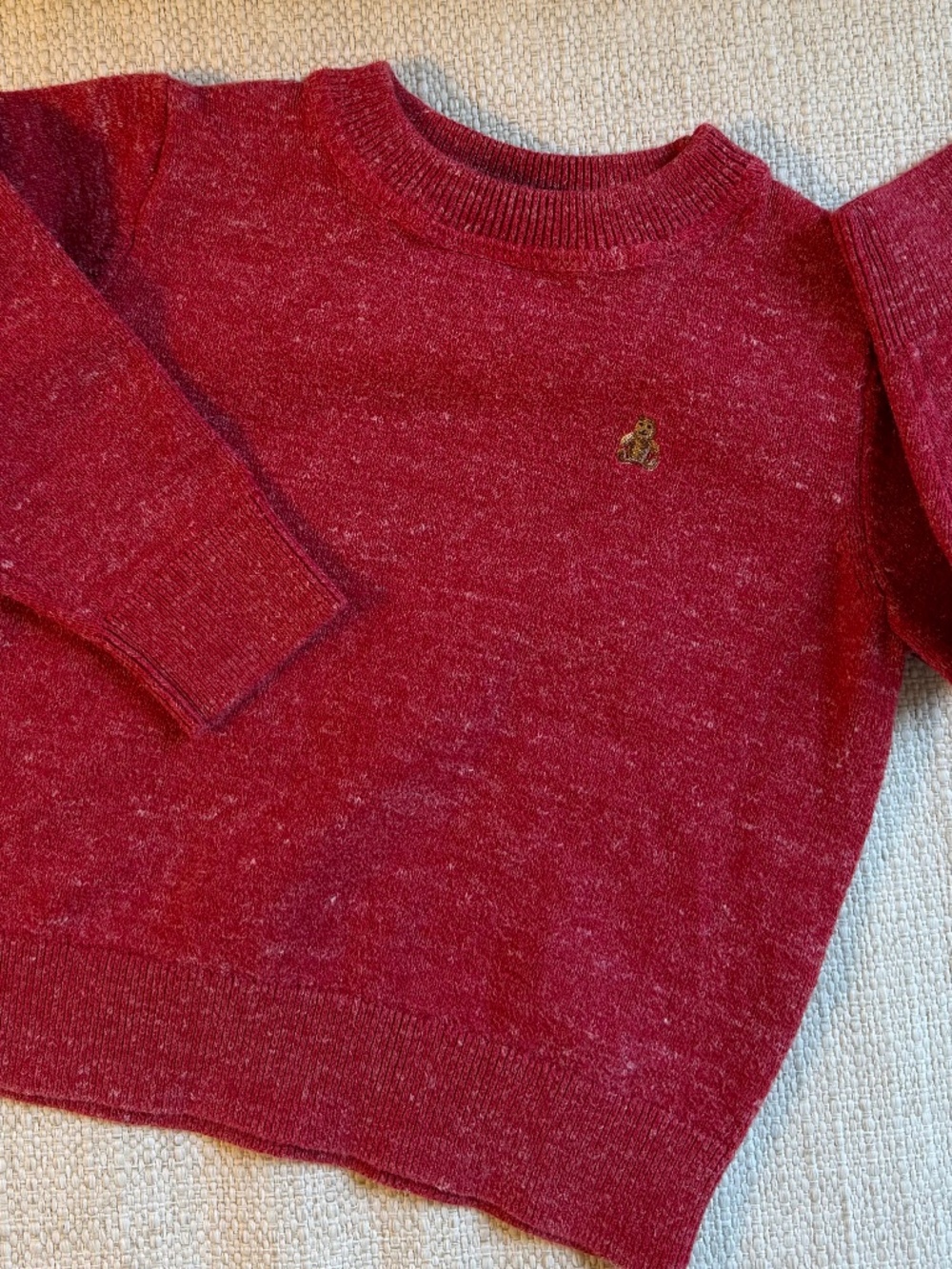 Red Baby Gap sweater with Teddy Bear design, size 2T